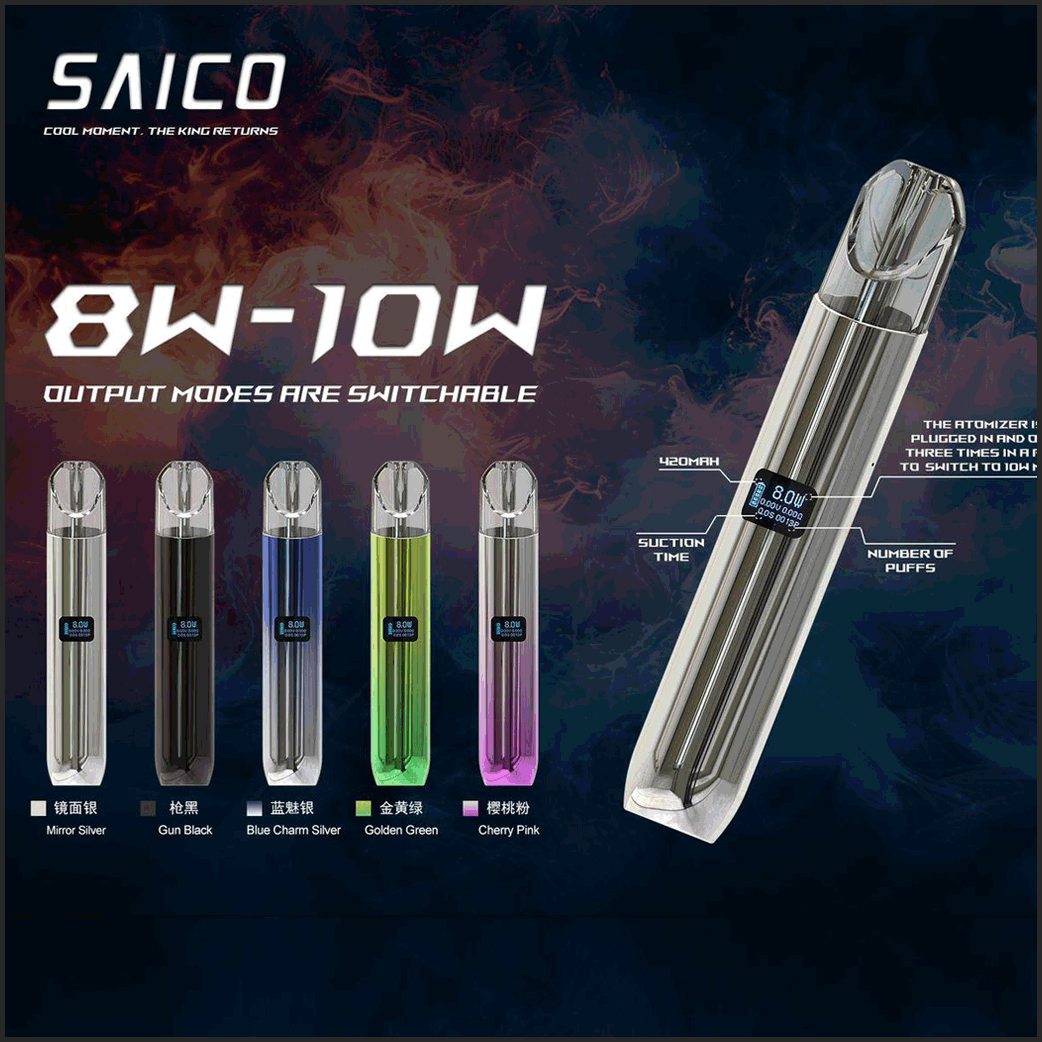 SAICO-炫刻-03.png SAICO 炫刻電子煙主機|通用一代煙彈 · 鋅合金機身 · 智慧顯示屏:圖片 1